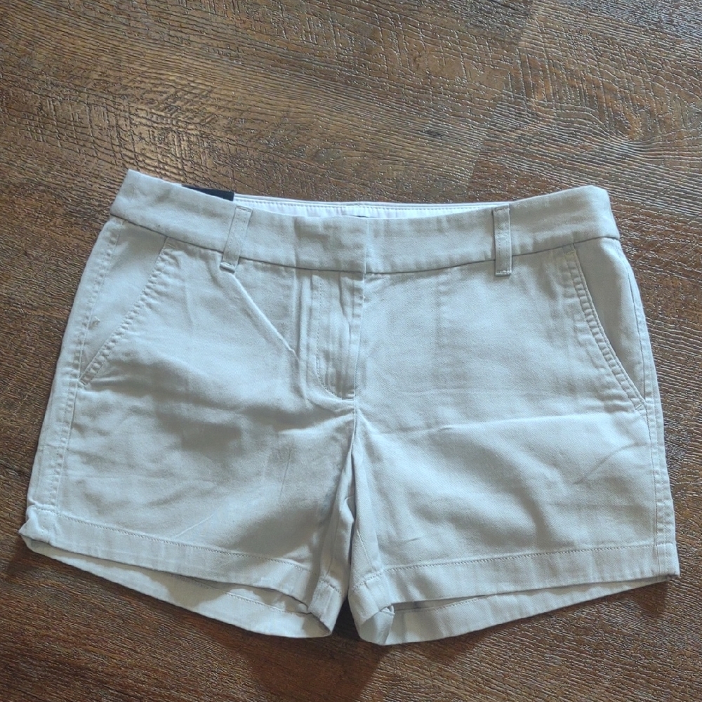 NWT J. Crew Women's 6 Tan‎ Chino Shorts Tailored Cotton-Blend